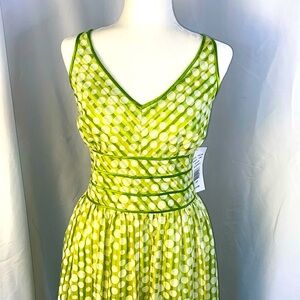 Robbie Bee Petite Green Polka Dot Midi Sundress Sz- 16P
